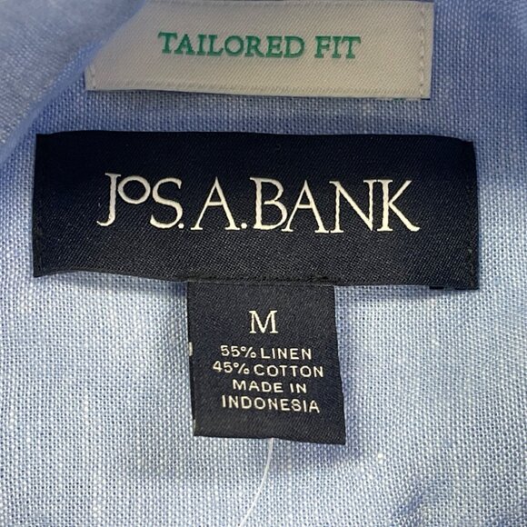 Jos. A. Bank Mens Blue Short-Sleeve Shirt With Tailored Fit Size M - New - Picture 5 of 8